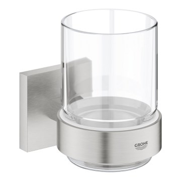 GROHE 41097DC0 - Bicchiere con supporto START CUBE in acciaio inox