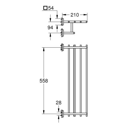 GROHE 41099000 - Porta asciugamani multiplo START CUBE 600 mm cromo lucido