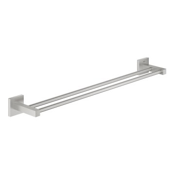GROHE 41104DC0 - Portasciugamani doppio QUICKFIX START CUBE 654 mm in acciaio inox