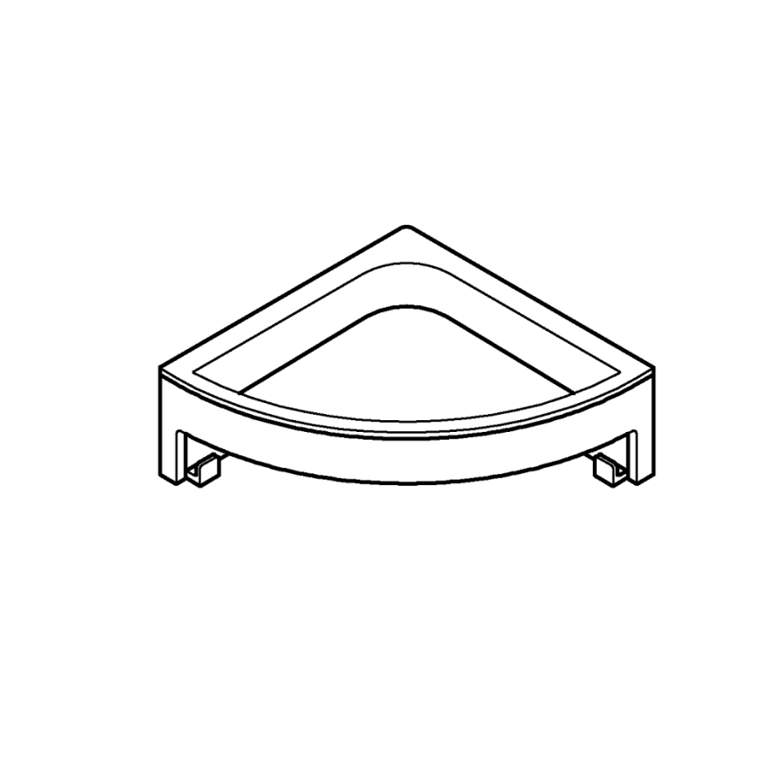 GROHE 41106000 - Ripiano angolare per doccia START CUBE 16 cm, cromo lucido