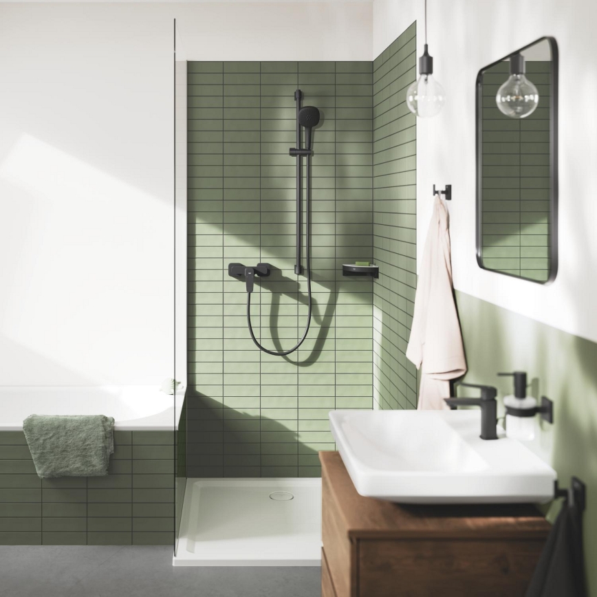 GROHE 411062430 - Mensola angolare per doccia ESSENTIALS 250 × 250 mm nera