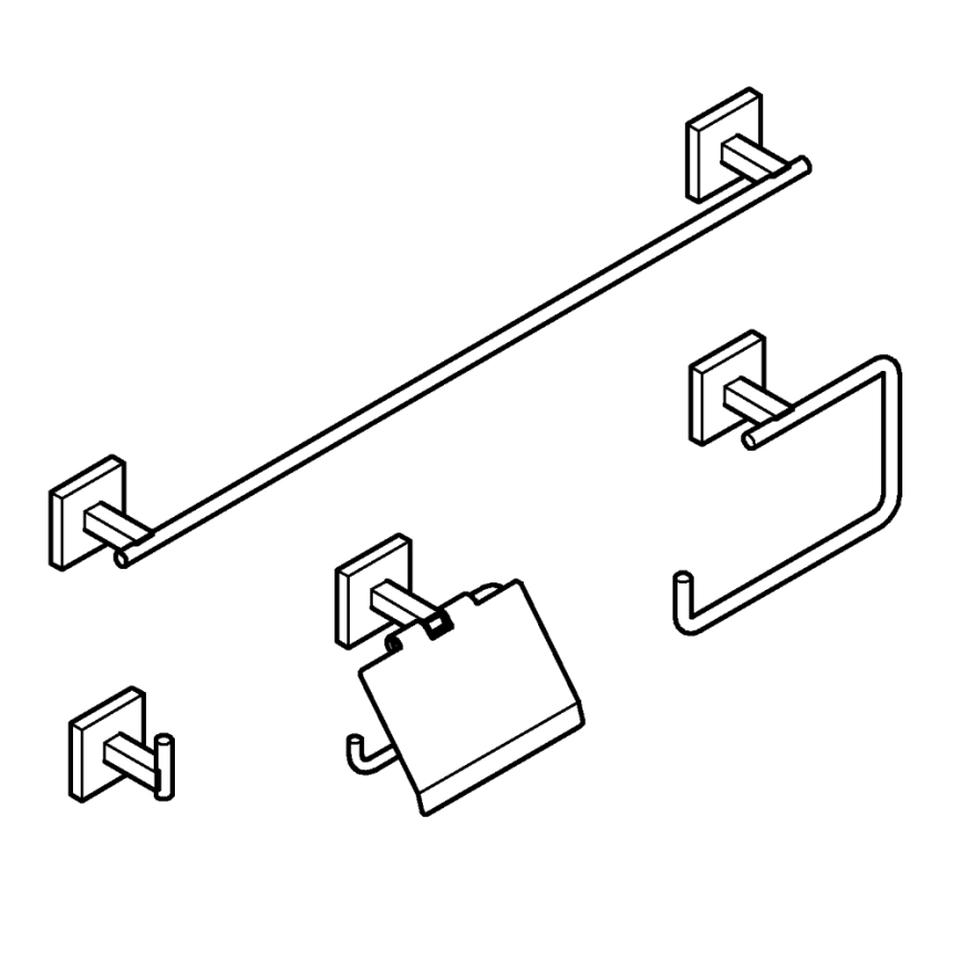 GROHE 41115000 - Set di accessori START CUBE 558 mm cromo lucido