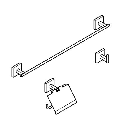 GROHE 41124000 - Set di accessori START CUBE 558 mm, cromo lucido