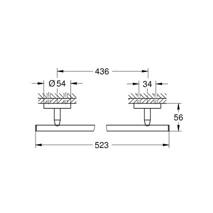 GROHE 41166000 - Barra porta asciugamani 522 mm cromo lucido