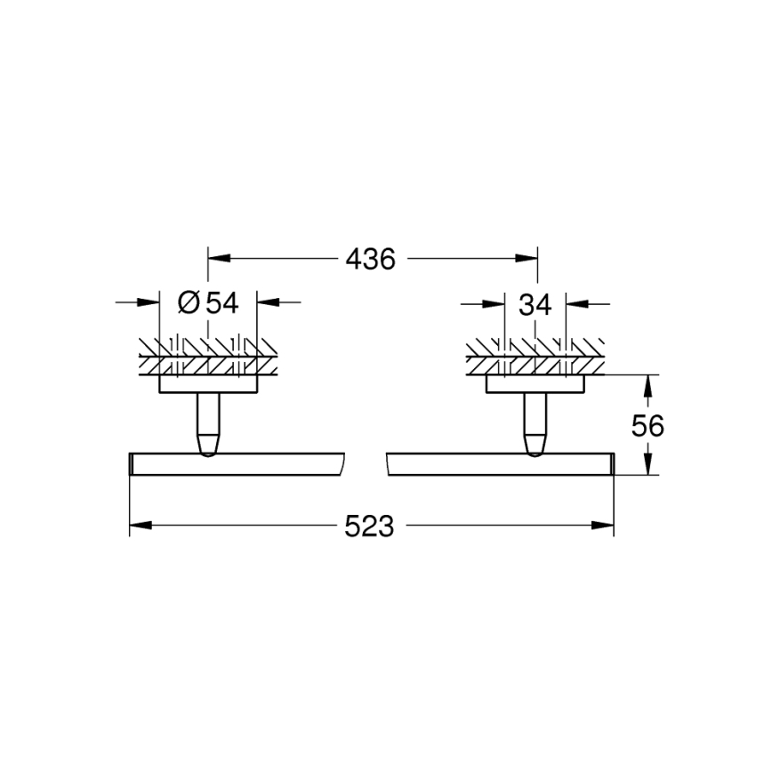 GROHE 41166000 - Barra porta asciugamani 522 mm cromo lucido