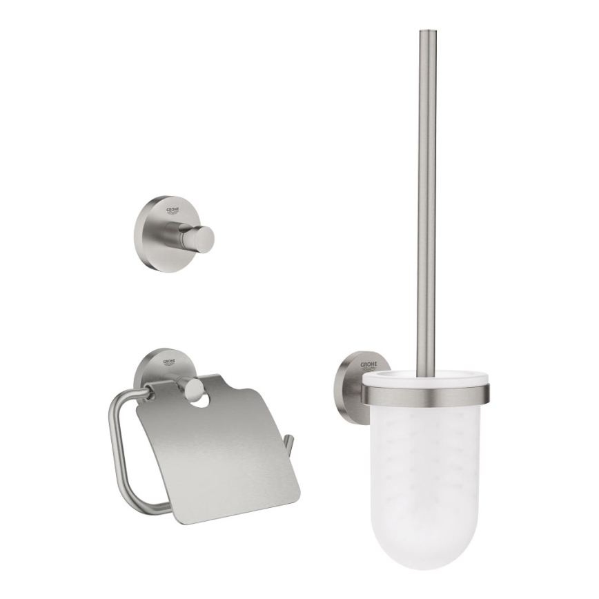 GROHE 41204DC0 - Set di accessori per WC 3-in-1 START in acciaio inox