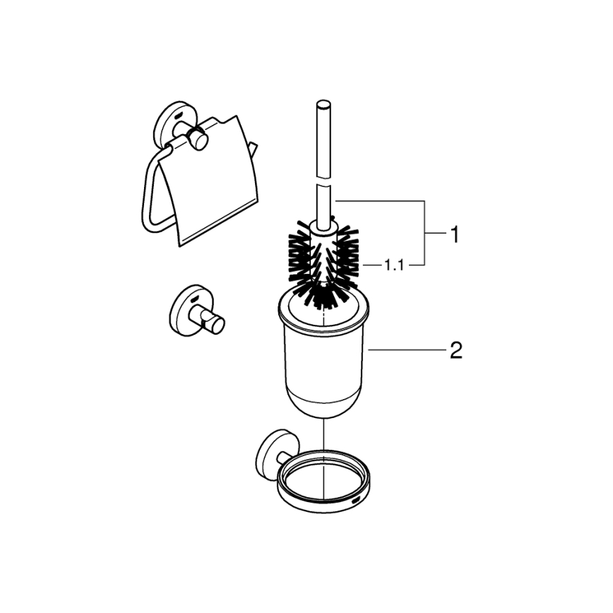 GROHE 41204DC0 - Set di accessori per WC 3-in-1 START in acciaio inox