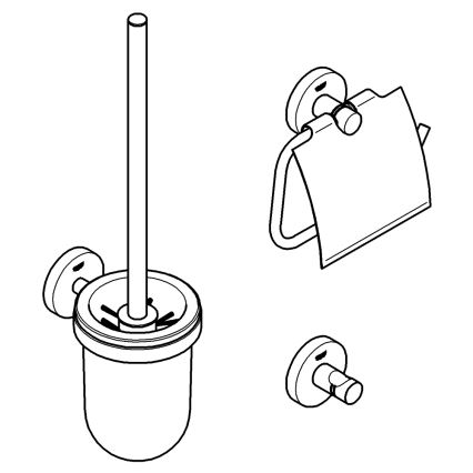 GROHE 41204DC0 - Set di accessori per WC 3-in-1 START in acciaio inox