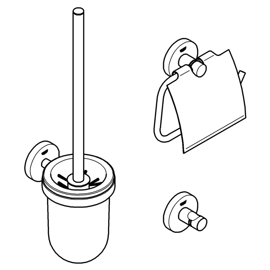 GROHE 41204DC0 - Set di accessori per WC 3-in-1 START in acciaio inox