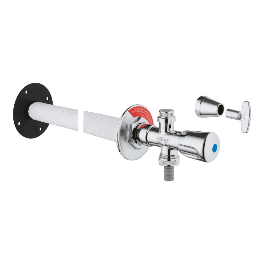 GROHE 41208000 - Valvola da parete per esterni EUROTEC DN 15 cromo lucido