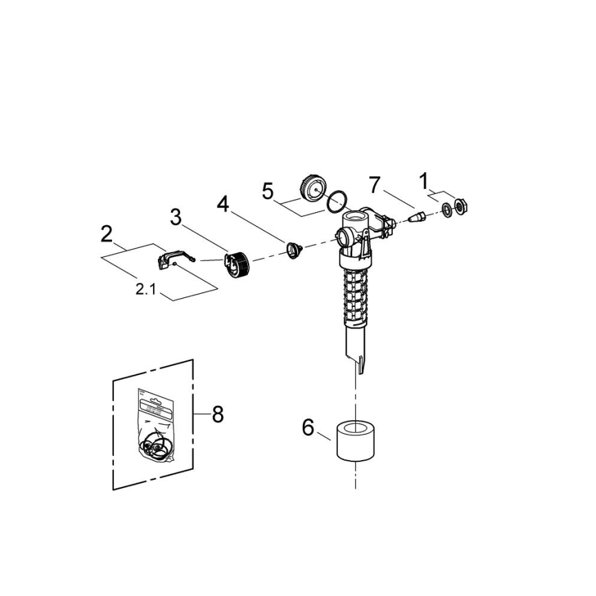 GROHE 43537000 - Valvola di riempimento bianca