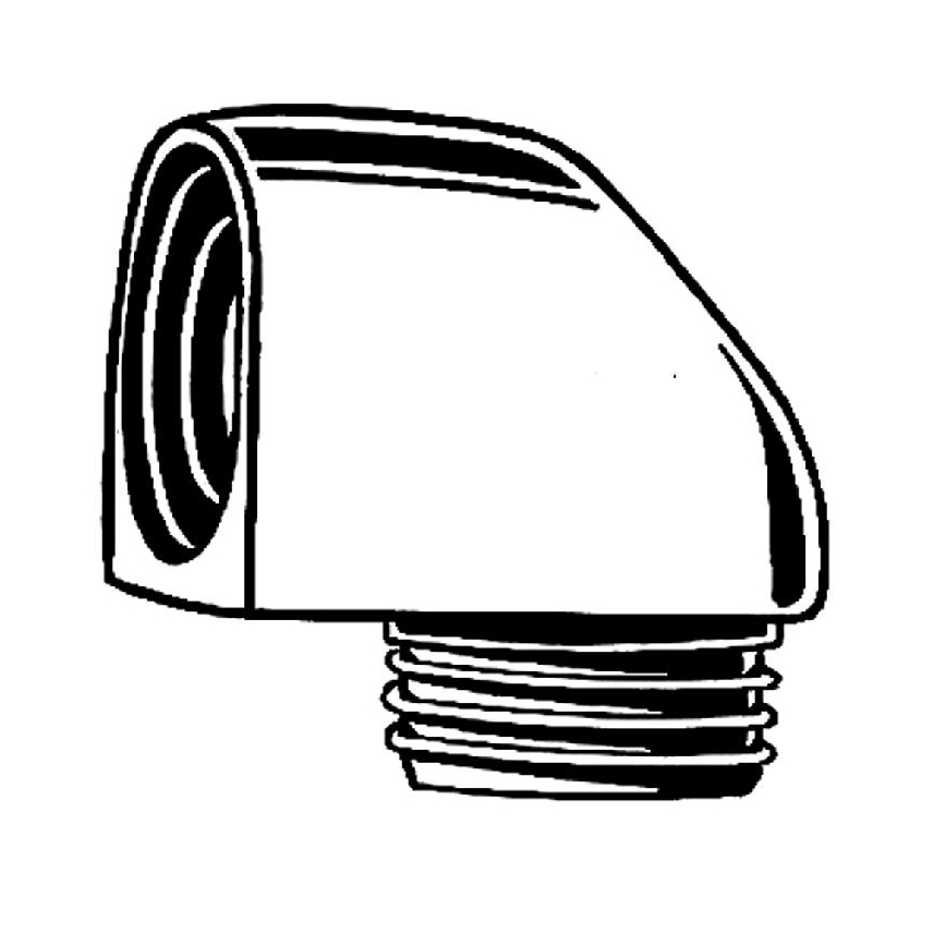 GROHE 45304000 - Raccordo a gomito per doccia DN 15 × DN 15, cromo lucido