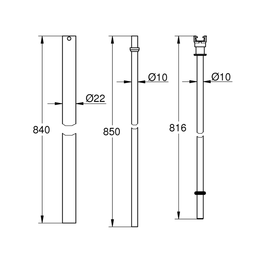 GROHE 48054000 - Braccio doccia EUPHORIA SYSTEM 15 cm cromo lucido