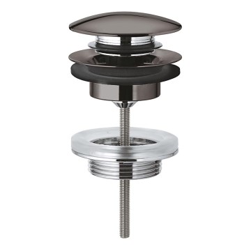 GROHE 65807A00 - Set di scarico con tappo per lavabo con troppopieno, finitura grafite