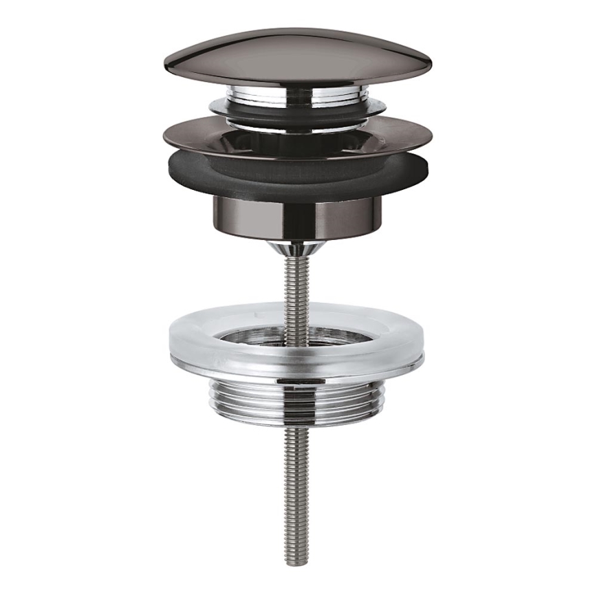 GROHE 65807A00 - Set di scarico con tappo per lavabo con troppopieno, finitura grafite