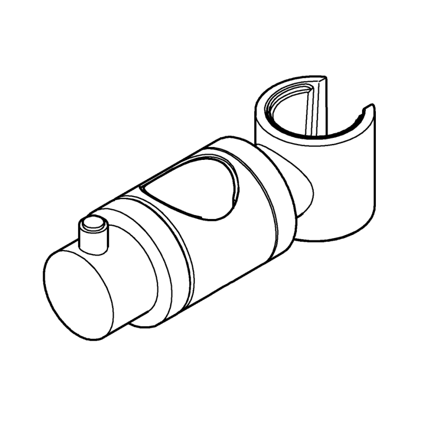 GROHE 6765000 - Supporto scorrevole per barra doccia RELEXA, RAINSHOWER e EUPHORIA 24,7 mm cromato