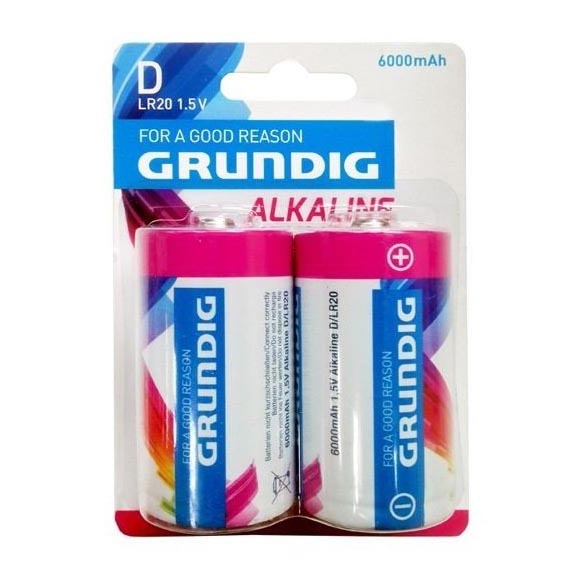 Grundig - 2 batterie alcaline D/LR20 1,5V