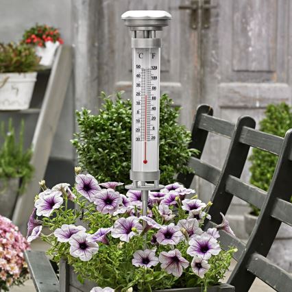 Grundig 89640 - Lampada solare a LED con termometro LED/1,2V 600 mAh IP44