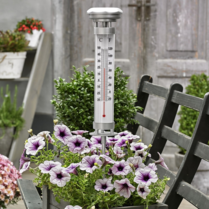 Grundig 89640 - Lampada solare a LED con termometro LED/1,2V 600 mAh IP44