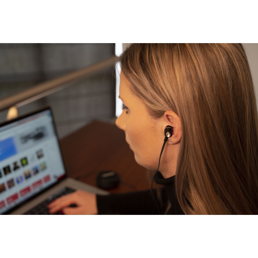 Grundig - Auricolari con microfono JACK 3,5 mm nero