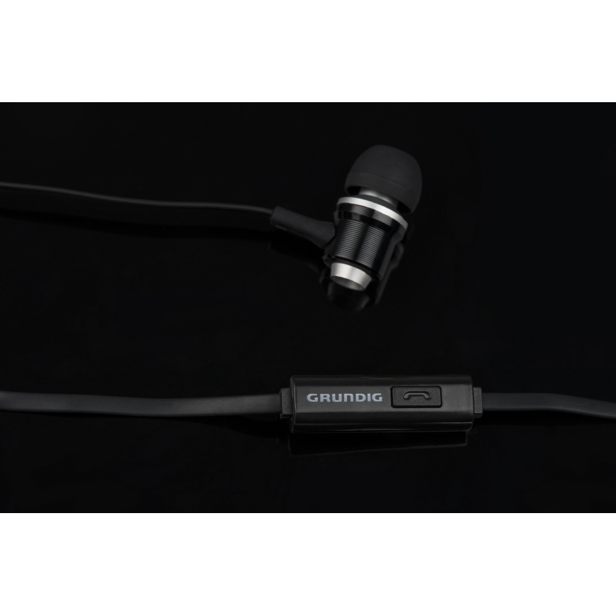 Grundig - Auricolari con microfono JACK 3,5 mm nero