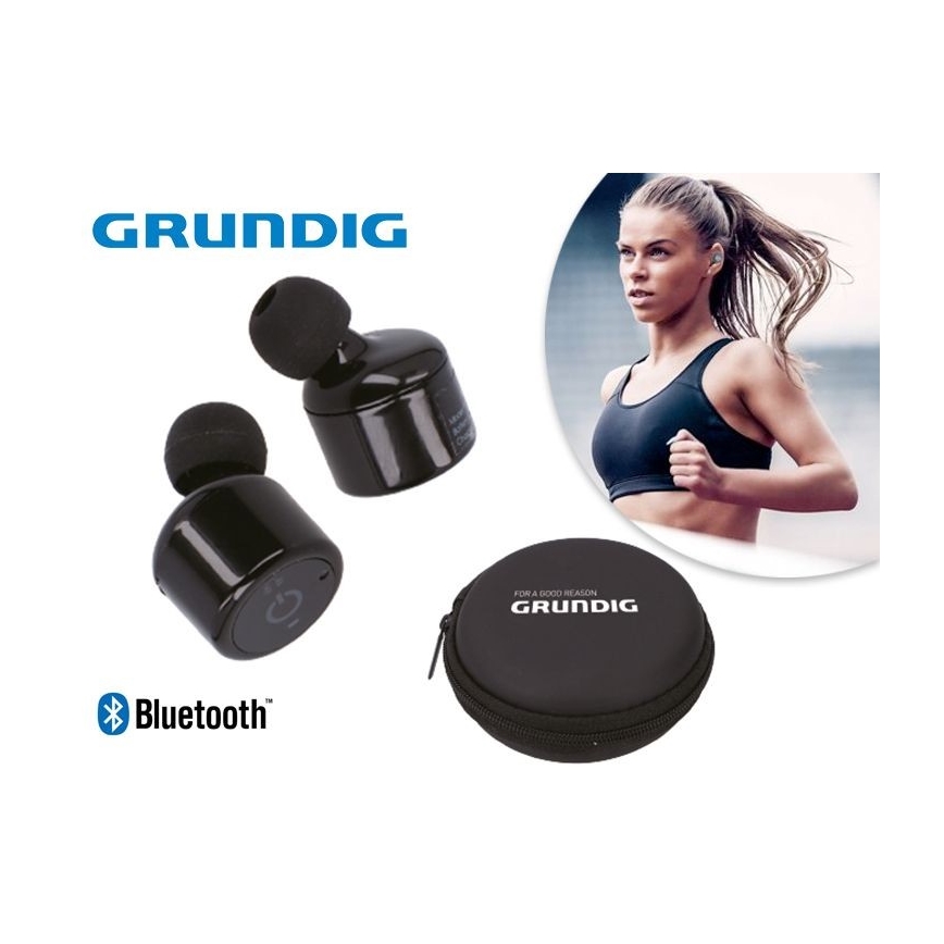 Grundig - Auricolari wireless Bluetooth neri