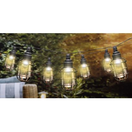 Grundig - Catena LED solare 10xLED 3,8m IP44 bianco caldo