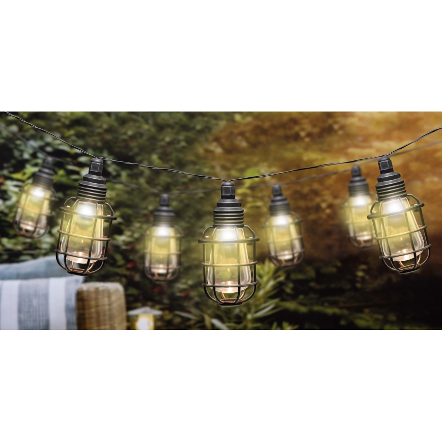 Grundig - Catena LED solare 10xLED 3,8m IP44 bianco caldo