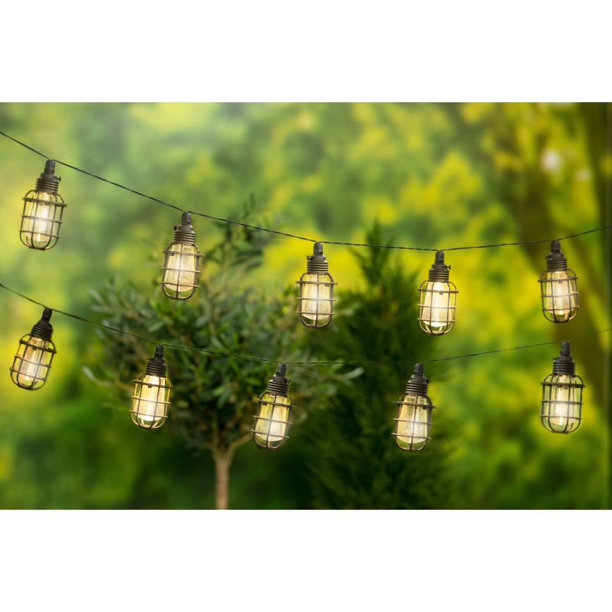 Grundig - Catena LED solare 10xLED 3,8m IP44 bianco caldo