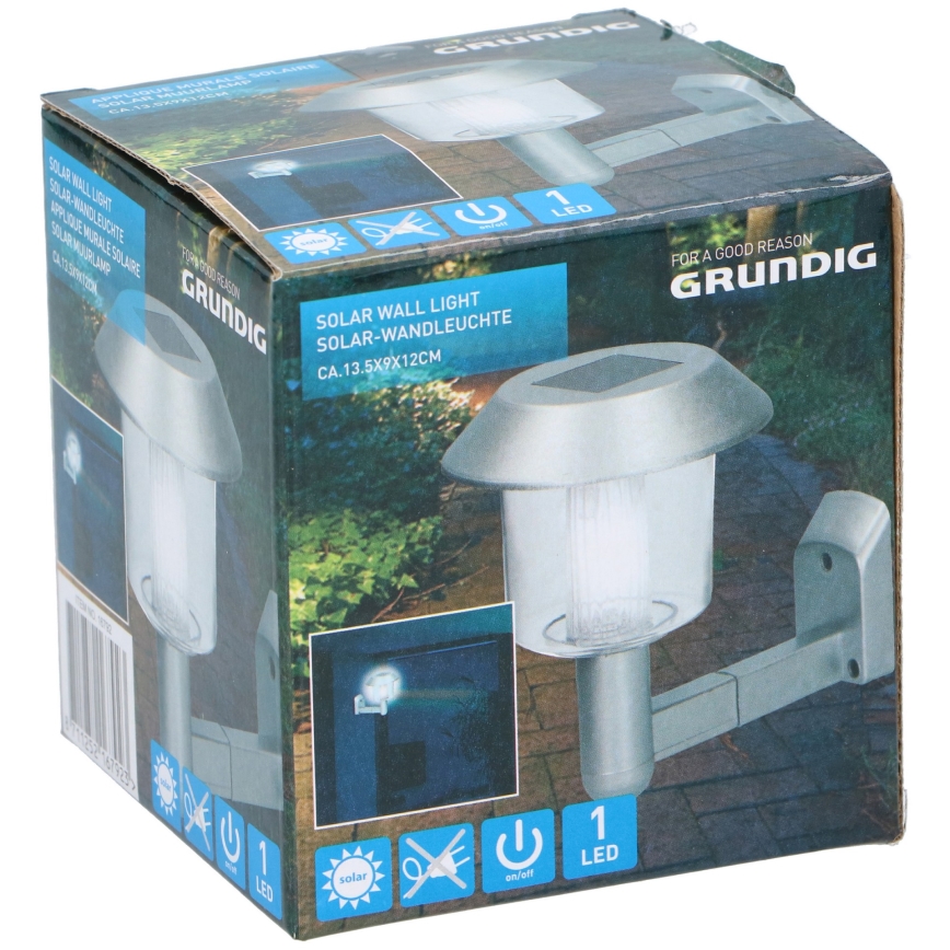 Grundig - Lampada da parete solare LED LED/1,2V 600 mAh