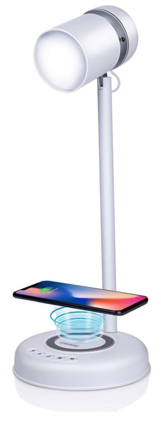 Grundig - Lampada da tavolo a LED con ricarica wireless integrata e altoparlante 3 in 1 LED/15W/5V