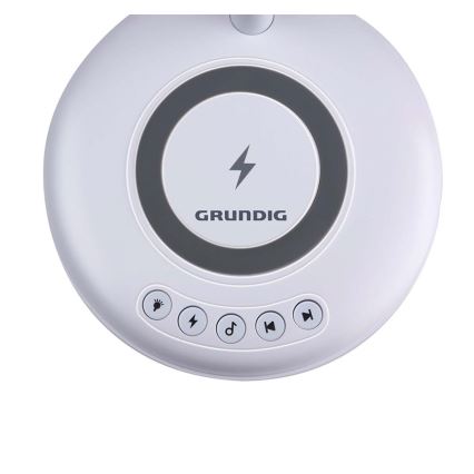 Grundig - Lampada da tavolo a LED con ricarica wireless integrata e altoparlante 3 in 1 LED/15W/5V