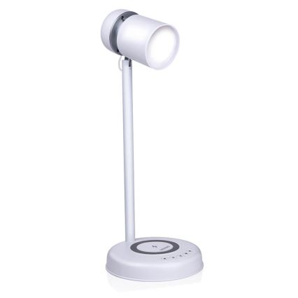 Grundig - Lampada da tavolo a LED con ricarica wireless integrata e altoparlante 3 in 1 LED/15W/5V