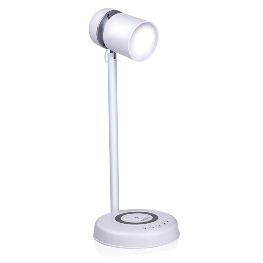 Grundig - Lampada da tavolo a LED con ricarica wireless integrata e altoparlante 3 in 1 LED/15W/5V