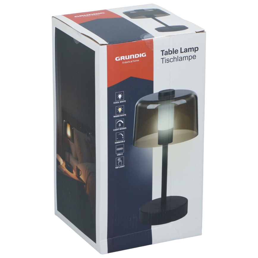 Grundig - Lampada da tavolo LED dimmerabile a sfioramento LED/5V 800 mAh