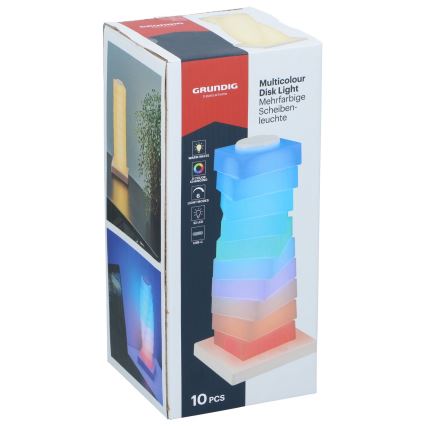 Grundig - Lampada da tavolo LED RGB a sfioramento LED/4,5W/5V