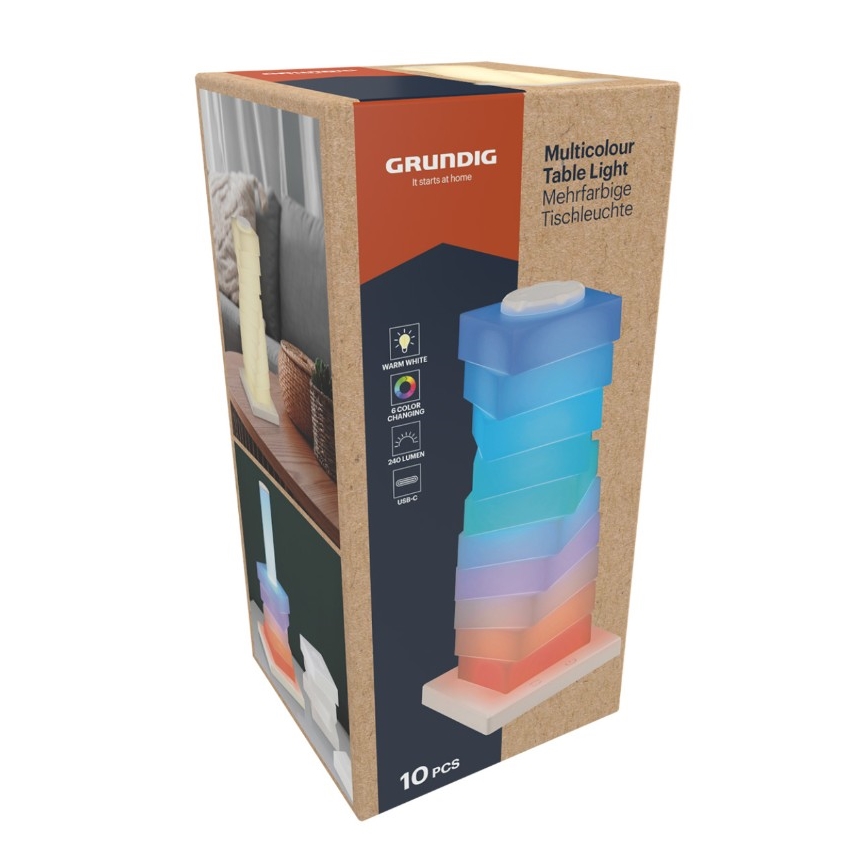 Grundig - Lampada da tavolo touch LED RGB LED/4W/5V