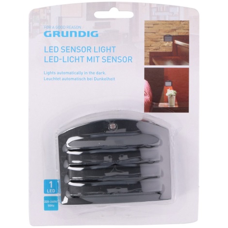 Grundig - Lampada di orientamento LED con la spina integrata e con il sensore 1xLED/230V