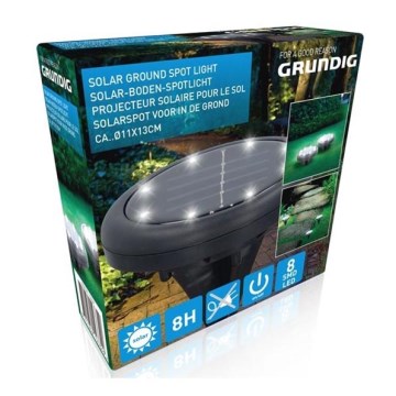 Grundig - Lampada solare a LED 8xLED/1xAA 600 mAh