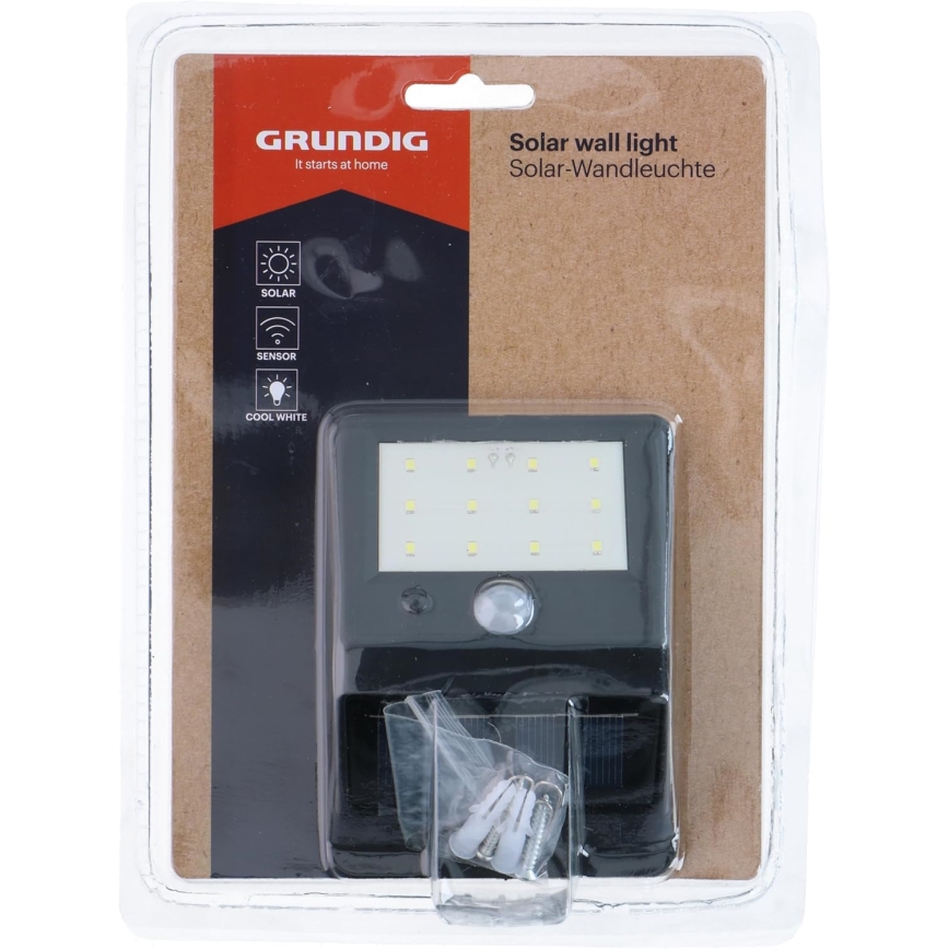 Grundig - Lampada solare da parete a LED con sensore di movimento LED/1,2V 600 mAh IP44