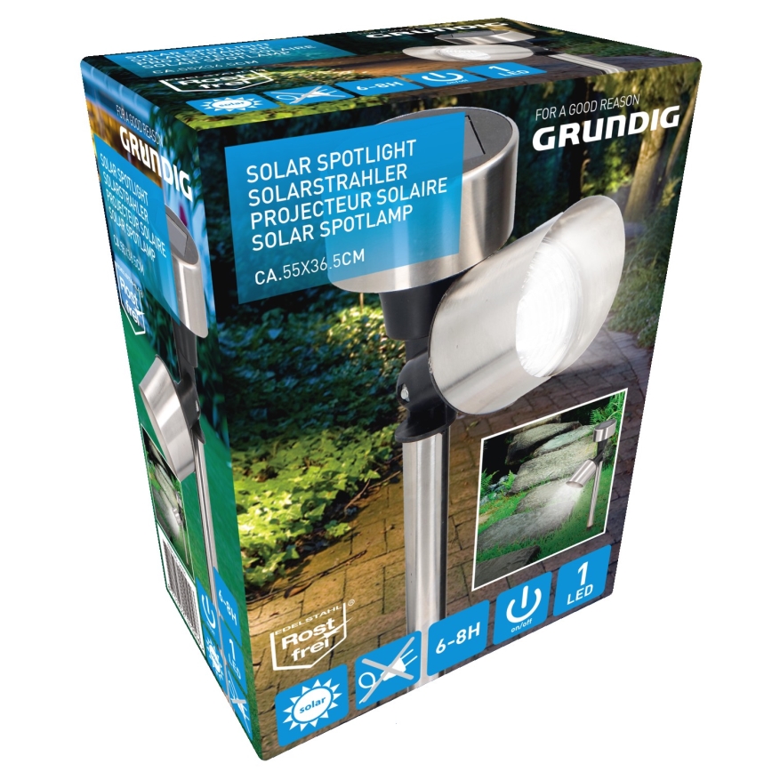 Grundig - Lampada solare LED LED/1,2V 40 mAh