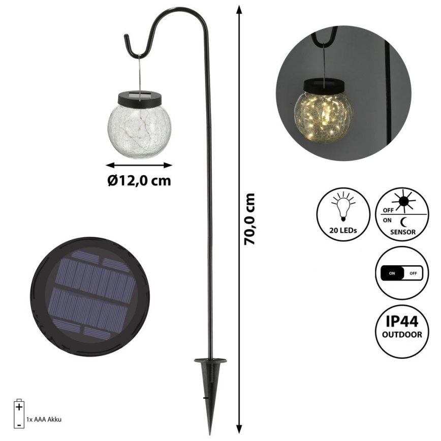 Grundig - Lampada solare LED LED/1,2V IP44