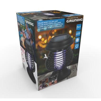 Grundig - Lampada solare UV LED con trappola per insetti LED/1W/1,2V IPX4