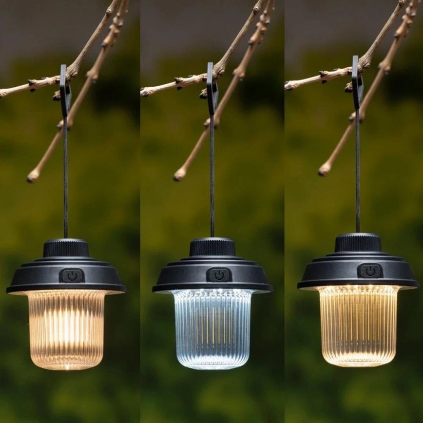 Grundig - Lanterna da campeggio LED/3xAA 3000/4500/6000K IP44 nera