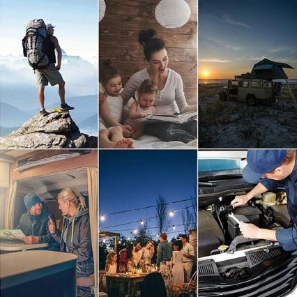 Grundig - Lanterna da campeggio LED/3xAA 3000/4500/6000K IP44 nera