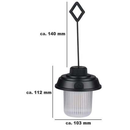 Grundig - Lanterna da campeggio LED/3xAA 3000/4500/6000K IP44 nera