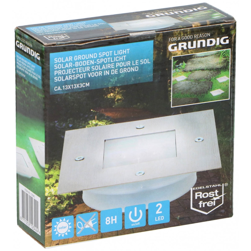 Grundig - LED Luce solare da incasso 2xLED/1,2V 600mAh IP44