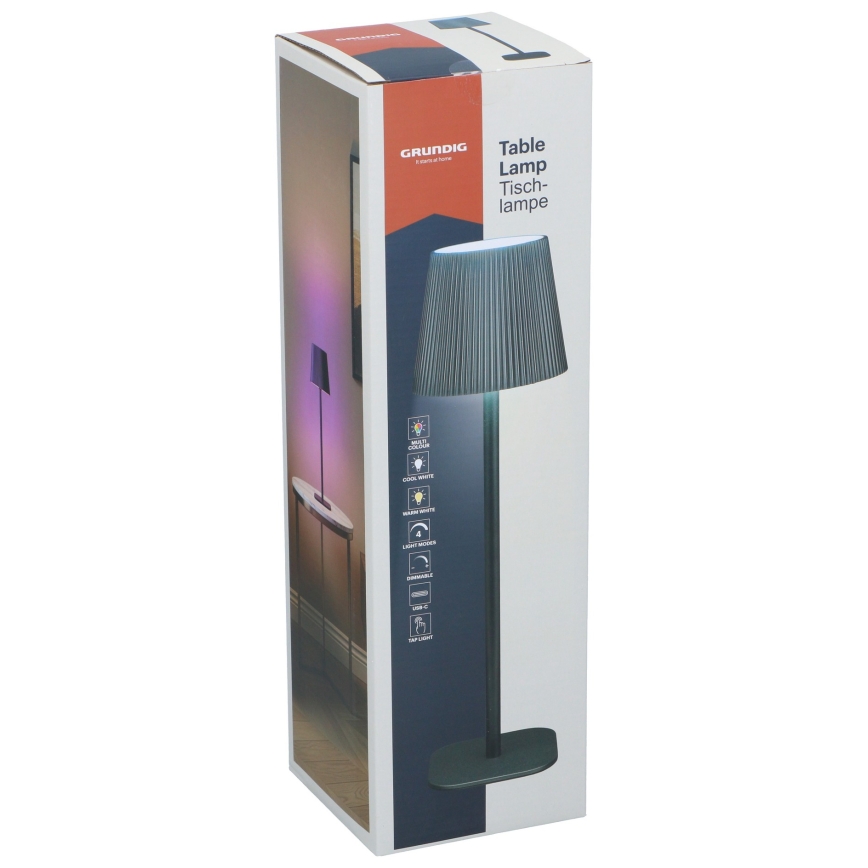 Grundig - LED RGB Lampada da tavolo dimmerabile a sfioramento LED/5V 1200 mAh