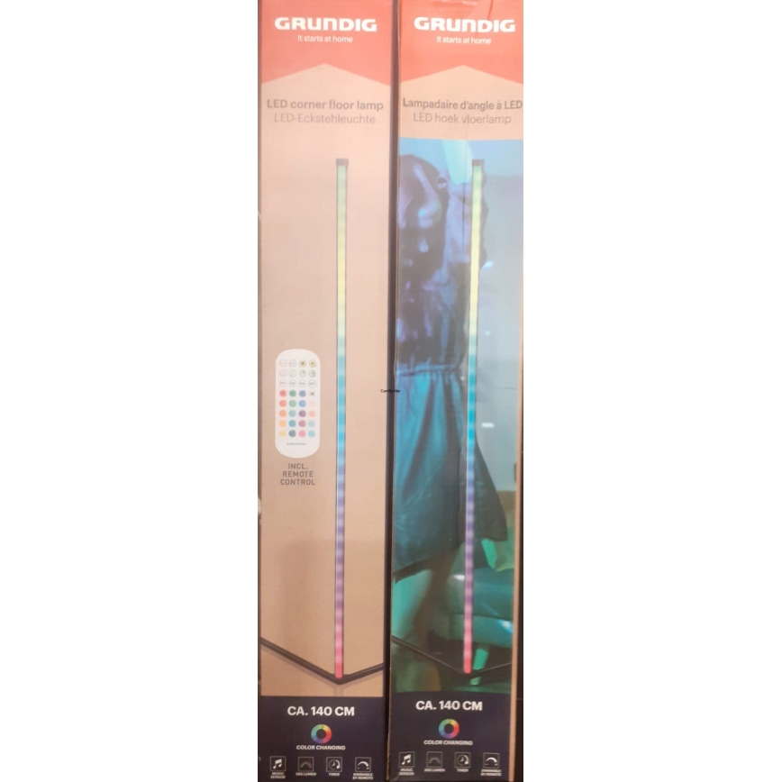 Grundig - LED RGBW Lampada da terra dimmerabile LED/6W/230V + telecomando