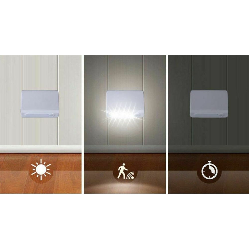 Grundig - Luce notturna a LED con sensore LED/3xAAA